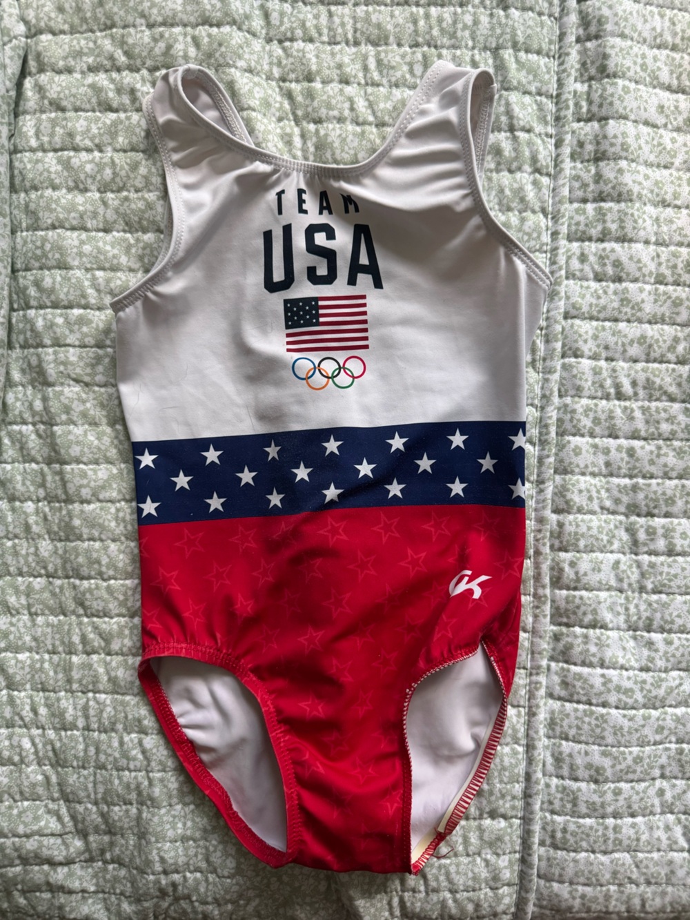 GK gymnastics leotard size CM Team USA Kids Red, White & Blue One-Piece Swimsuit